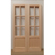 French Door Pair External Timber Wooden Hemlock GTP2P 6 Light Rebated Unglazed