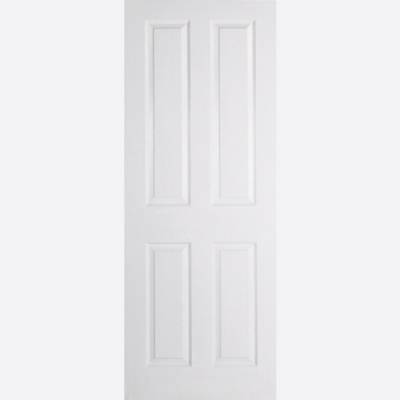 White Textured 4 Panel Internal Door Wooden Timber - Door Si...