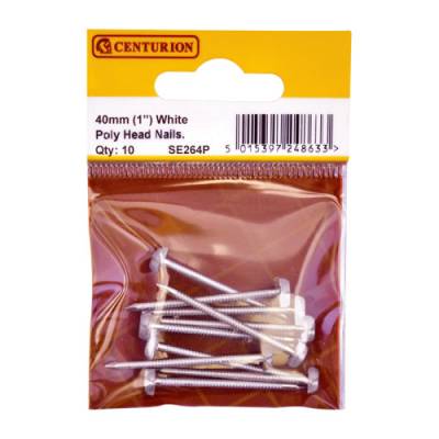Poly Head Nails, 30mm x 2mm, White...