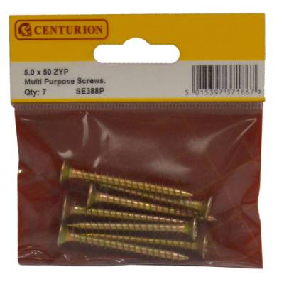 Multi Purpose Pozi Countersunk Screws, 5 x 50mm, Zinc Yellow...