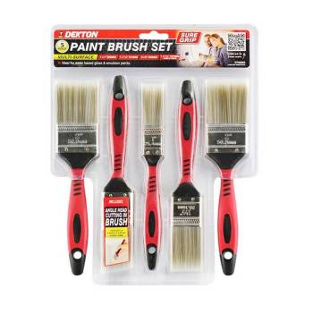 5PC Pro Paint Brush Set Sure Grip Handle