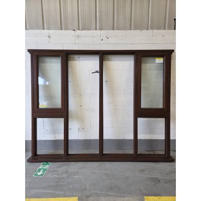 Sapele Hardwood Solid Window Part-Glazed Flush Non-Opening 2...