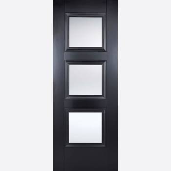 Black Primed Amsterdam Glazed 3L Internal Door 