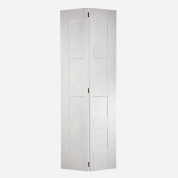 White Primed Shaker 4 Panel Bi-Fold Internal Door Wooden Timber