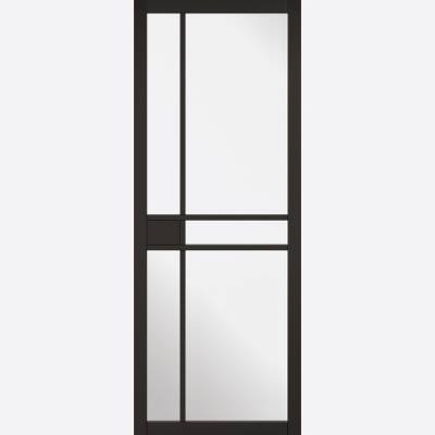 Black Primed Greenwich Glazed 5L Internal Door  - Door Size,...