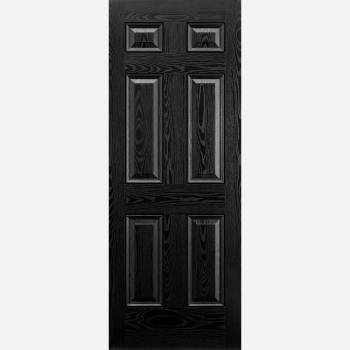 Pre Finished GRP Colonial 6 Panel Black External 