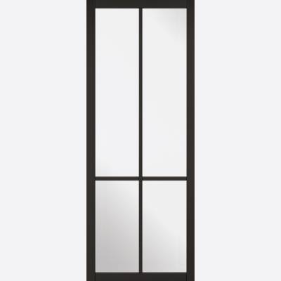 Black Primed Liberty Glazed 4L Internal Door  - Door Size, H...