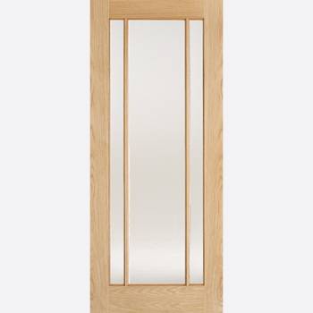 Unfinished Oak Lincoln Glazed 3L Frosted Glass