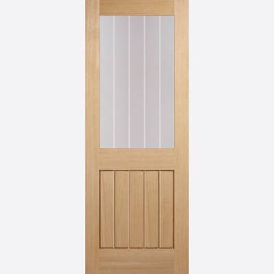 Pre-Finished Oak Mexicano Half Light Glazed Internal Door Wo...
