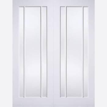 White Primed Lincoln Glazed Internal French Doors