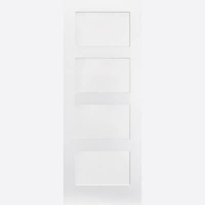 White Primed Shaker 4 Panel Internal Door Wooden Timber - Do...