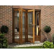 Oak Folding Sliding Bifold Trifold French Patio External Doors 1.8m 6ft Bi-fold