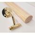 54mm 3.6m Pine Mopstick Brass Brackets