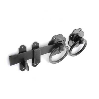 Powder Coated Gate Latch Black Plain Ring Handle Round Taper...