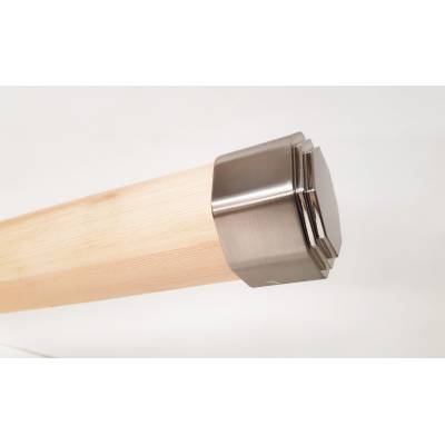 Octagonal Brushed Nickel Stair End Cap 54mm Round Handrail M...