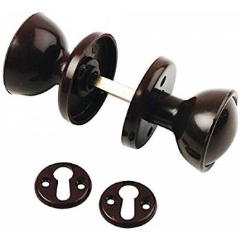 Black Plastic Door Knob Set 