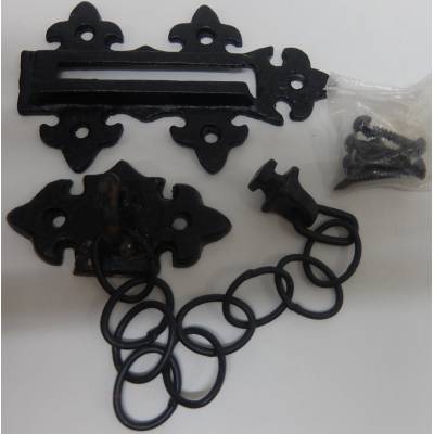 Metal Door Chain Bolt Black Antique Powder Coated Security 1...