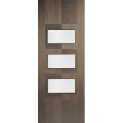 Pre-finished Apollo Chocolate Grey Glazed Internal Door Wood...