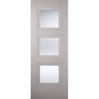 Grey Primed Amsterdam Glazed Internal Door  - Door Size, HxW...