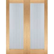 Oak Mexicano Pattern 10 Glazed Pairs Internal Door Wooden Timber
