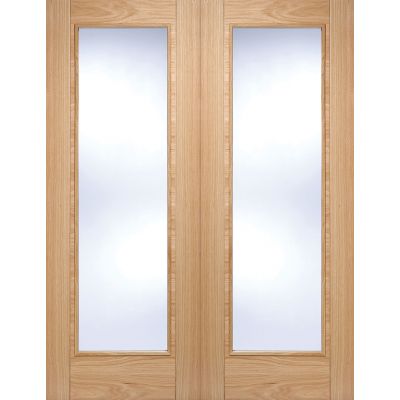 Pre-finished Oak Vancouver Pattern 10 Internal French Door P...
