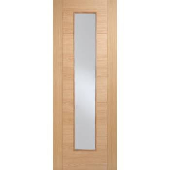 Pre-finished Oak Vancouver Long Light Fire Door