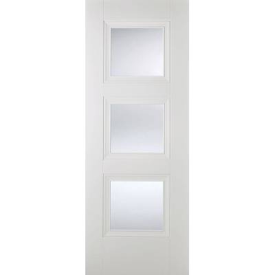 White Primed Amsterdam Glazed Internal Door Wooden Timber - ...