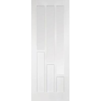 White Primed Coventry Glazed Internal Door Wooden Timber - D...