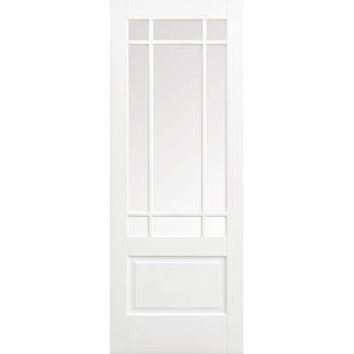 White Primed Downham Glazed Internal Door Wooden Timber - Do...