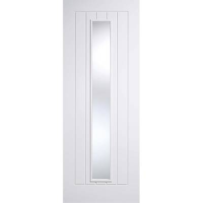 White Primed Mexicano Glazed Internal Door Wooden Timber - D...
