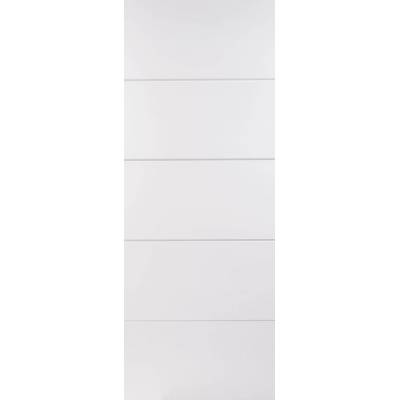 White Horizontal Four Line Smooth Internal Door Wooden Timbe...