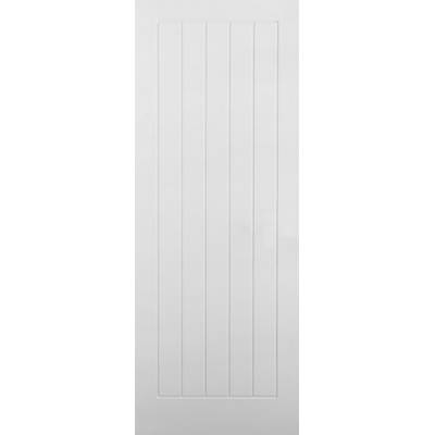 White Textured Vertical 5 Panel Internal Door Wooden Timber ...