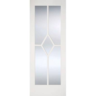 White Primed Reims Glazed Internal Door Wooden Timber - Door...