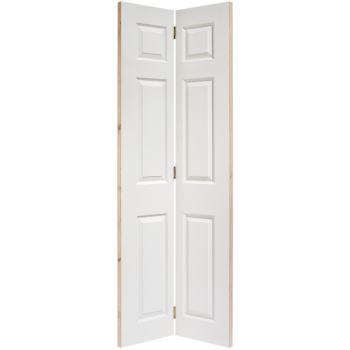 White Textured 6 Panel Bi-Fold