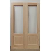 French Door Pair External Timber Wooden Hemlock 2XG LP Rebated Unglazed