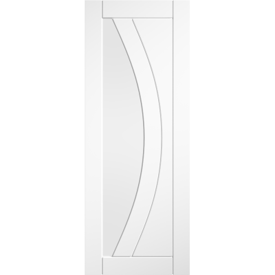 White Girona Pre-finished Clear Glazed Internal Door Wooden ...