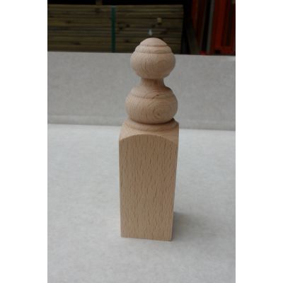 Corner Block Beech Finial Kitchen Knobs Wooden Timber - Pack...
