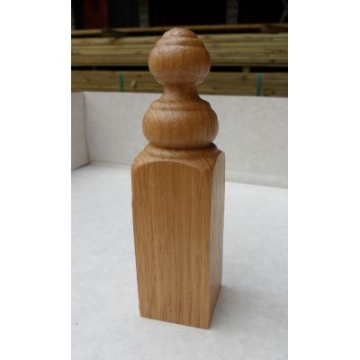 Corner Block Finished Oak Finial Kitchen Knobs Wooden Timber...