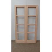 French Door Pair External Timber Wooden Hemlock Patt 70 Rebated Unglazed