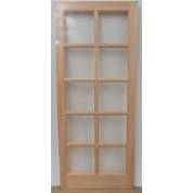 Hemlock SC 10 Light Pane External Unglazed Wooden Timber Door 78x33" GTP