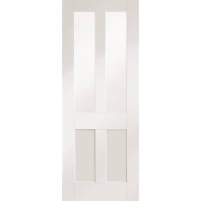 White Primed Malton Shaker Clear Glazed Internal Door Interi...